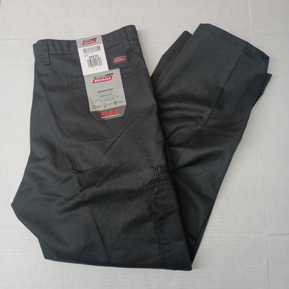 Dickies Men's Black Cargo Pants Size 38x30 Regular Fit‎ Straight Leg Workwear